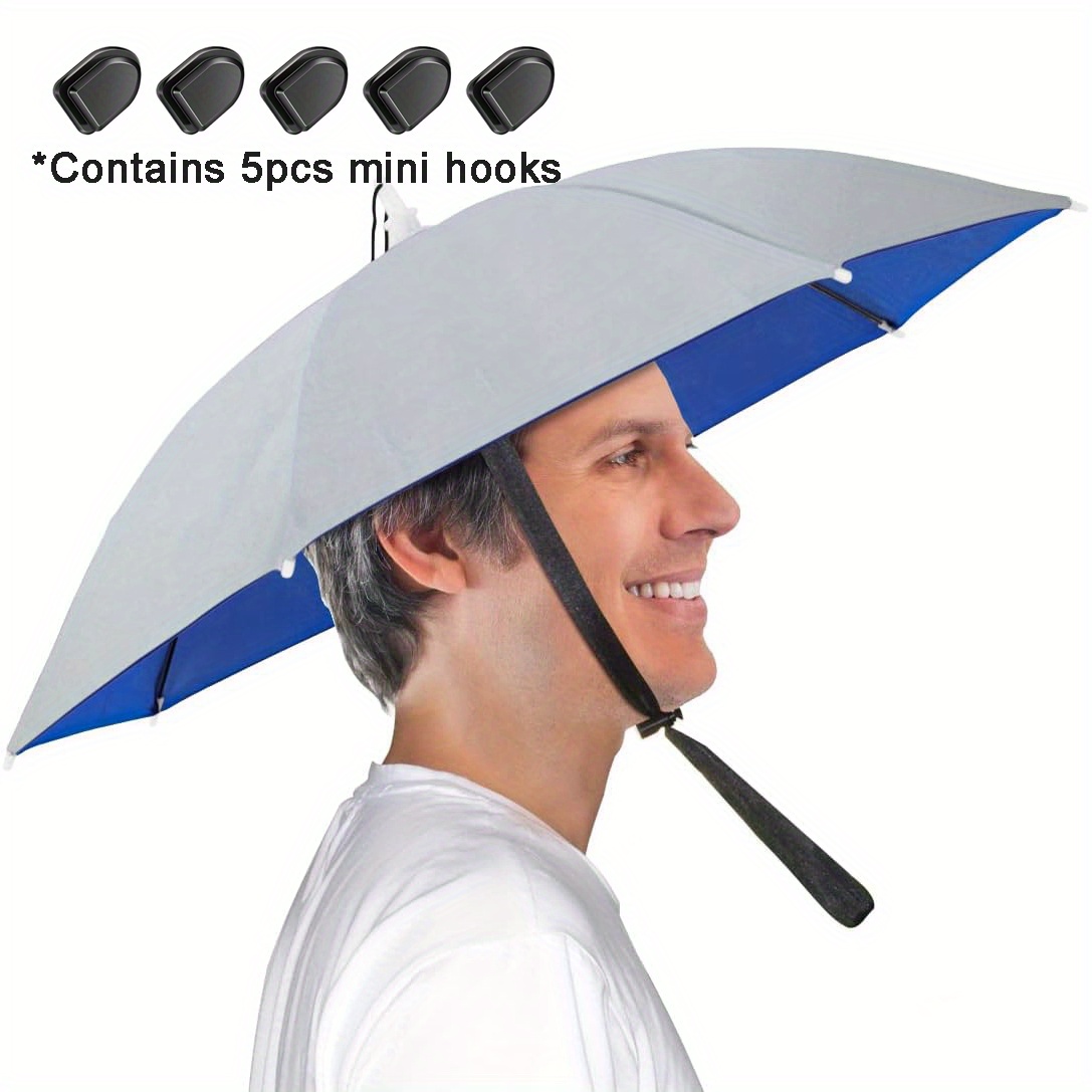 

Umbrella Hat, Small Hands Free Umbrella Cap For Adults& Uv Protection Waterproof Foldable Headwear For Gardening Camping Golf Sunshade Outdoor