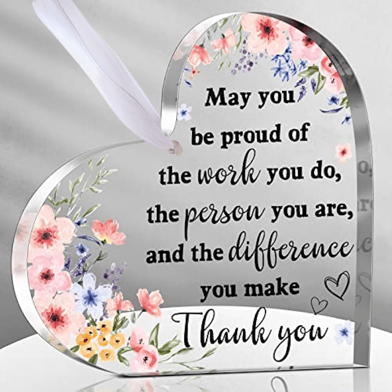 

Acrylic Thank You Keepsake - Coworkers, Teachers, Nurses & Friends - Ideal For Christmas, Easter, Thanksgiving | 4x4 Inches