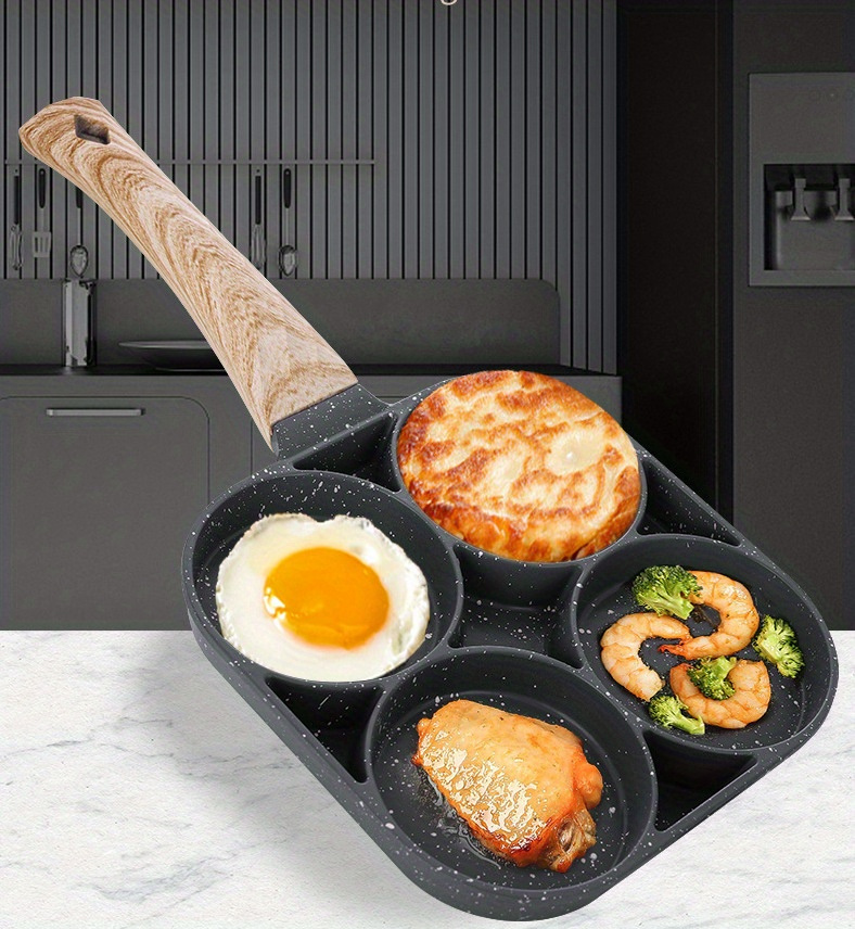 a versatile non stick frying pan suitable for frying eggs pancakes and steaks with a wooden handle details 2