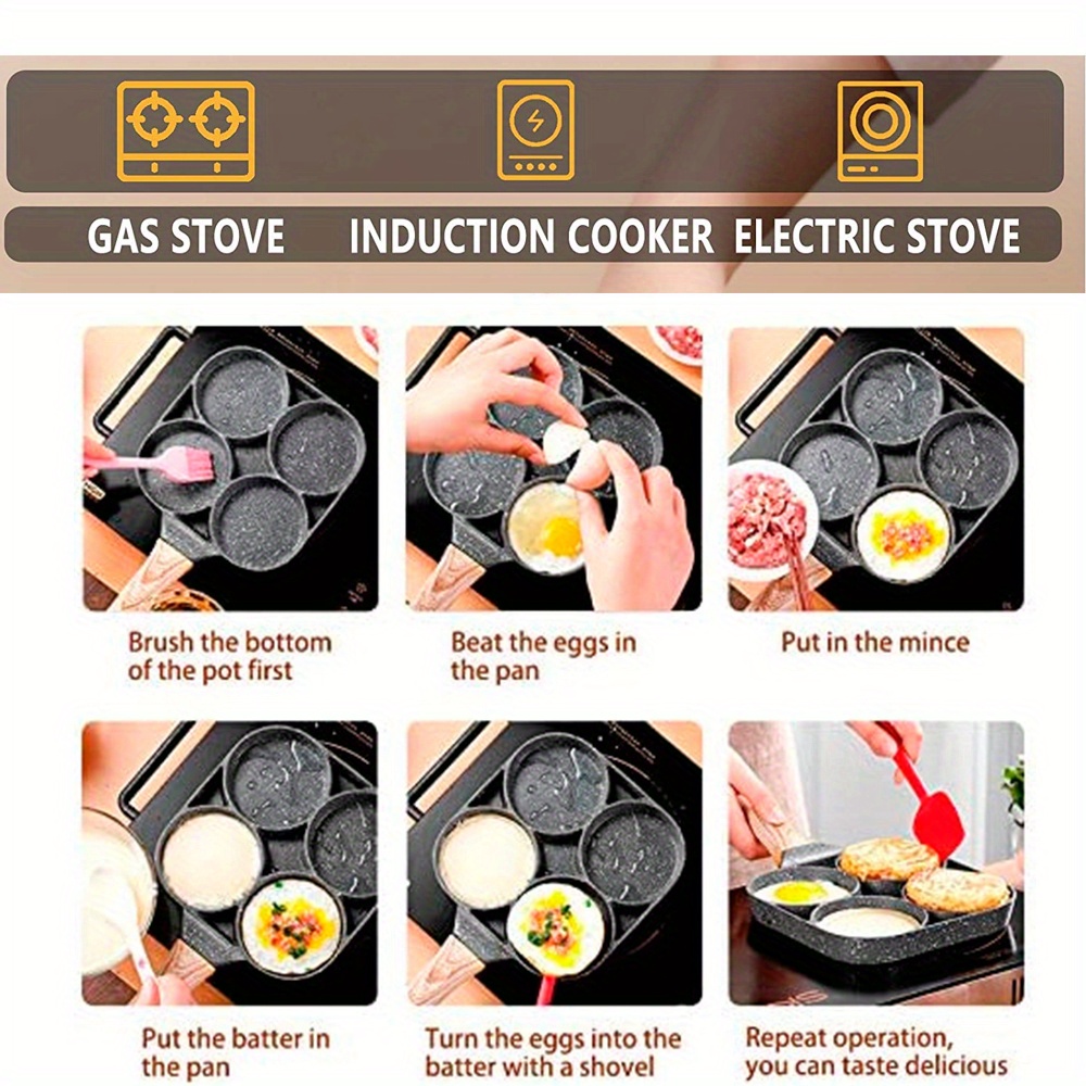 a versatile non stick frying pan suitable for frying eggs pancakes and steaks with a wooden handle details 3