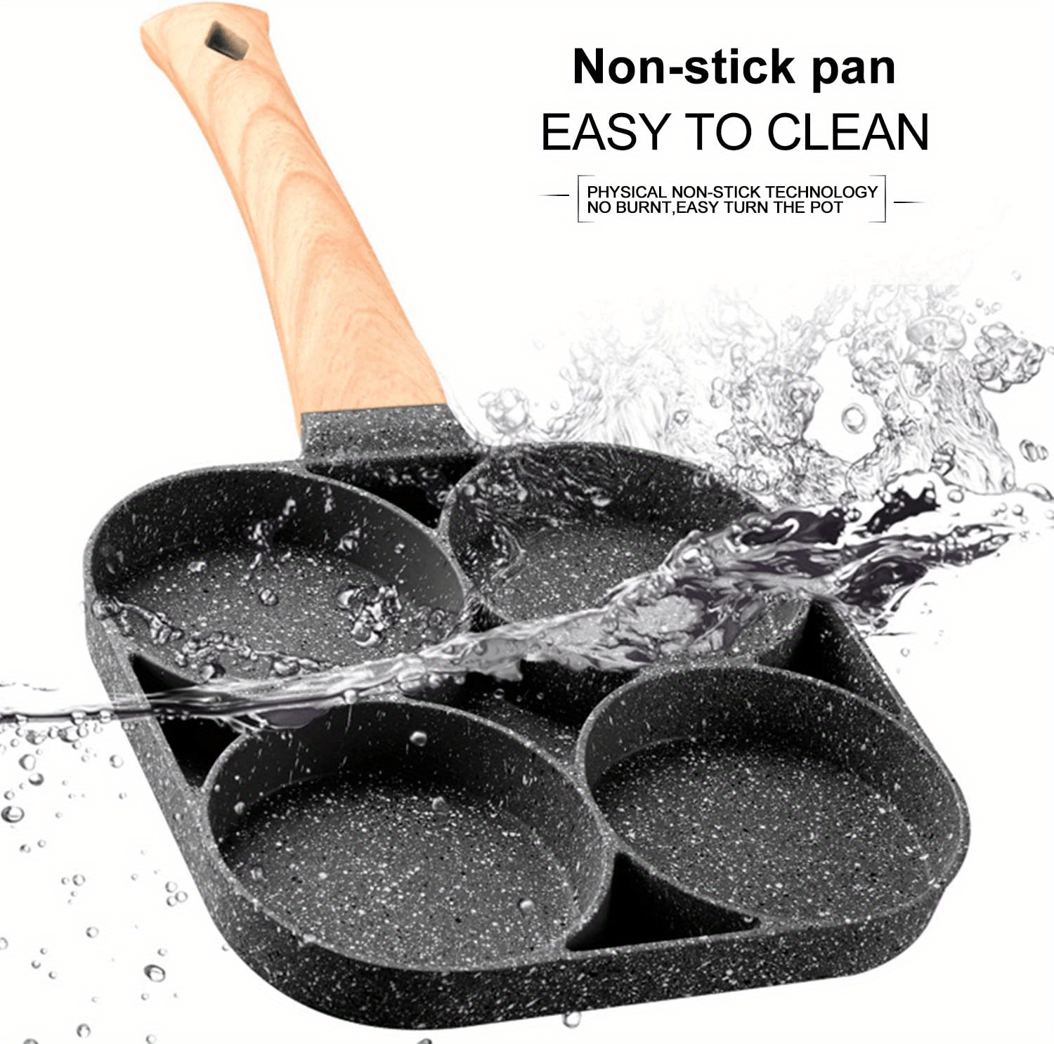 a versatile non stick frying pan suitable for frying eggs pancakes and steaks with a wooden handle details 4