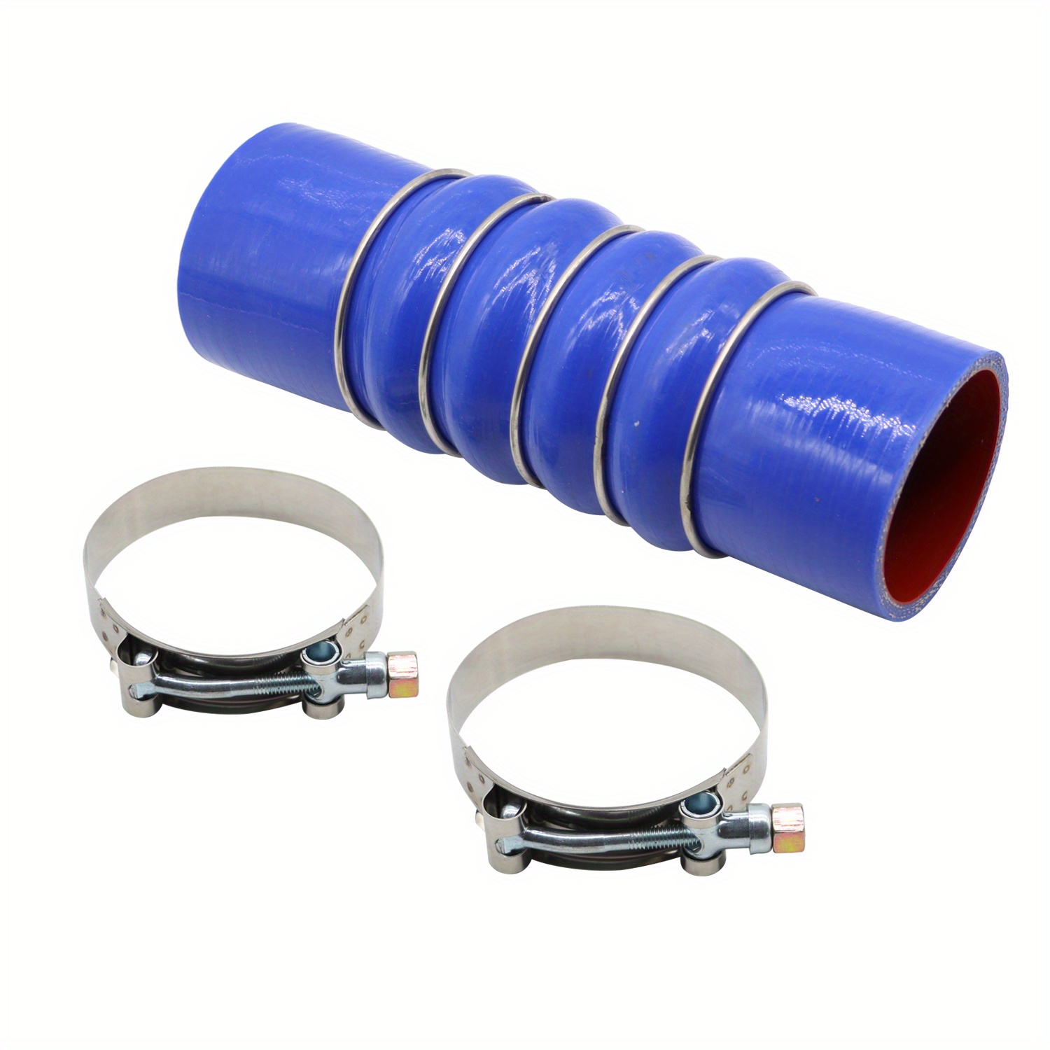 TEMU Compatible With For For F50-6308 Silicone Coolant Hose With Clamps In Blue 28359
