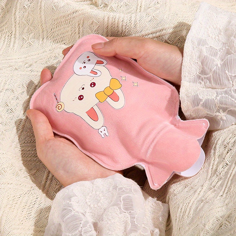 

1pc 12.32oz Cartoon Plush Water Injection Hot Water Bag, Warm Water Bag For Girls, Best For Christmas