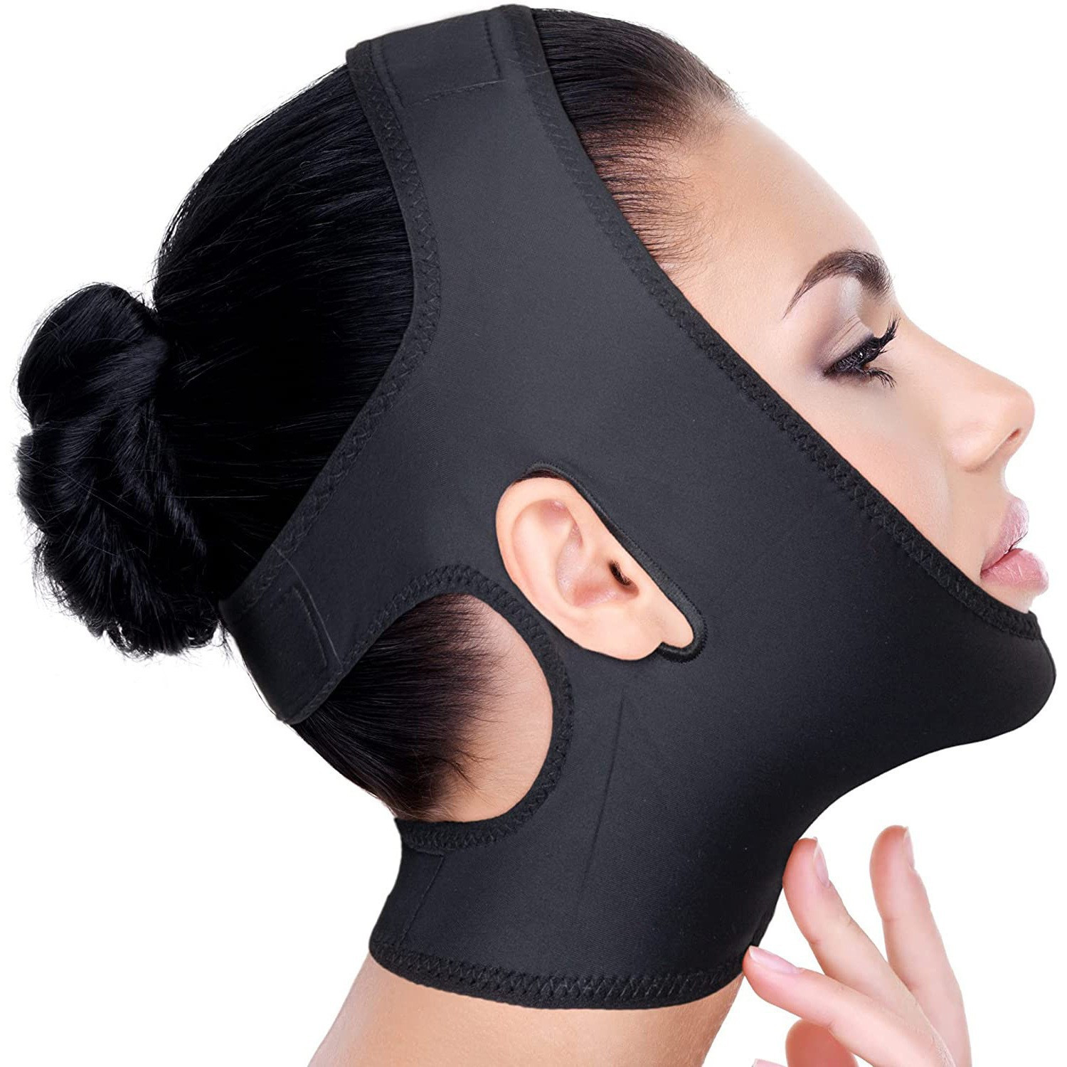 

V-shaped , Face , Chin Lift Band, Contour Sculpting Tool, And Moisturizing Neck Scarf, Comfortable Invisible Stitching, Breathable Fabric, Odorless