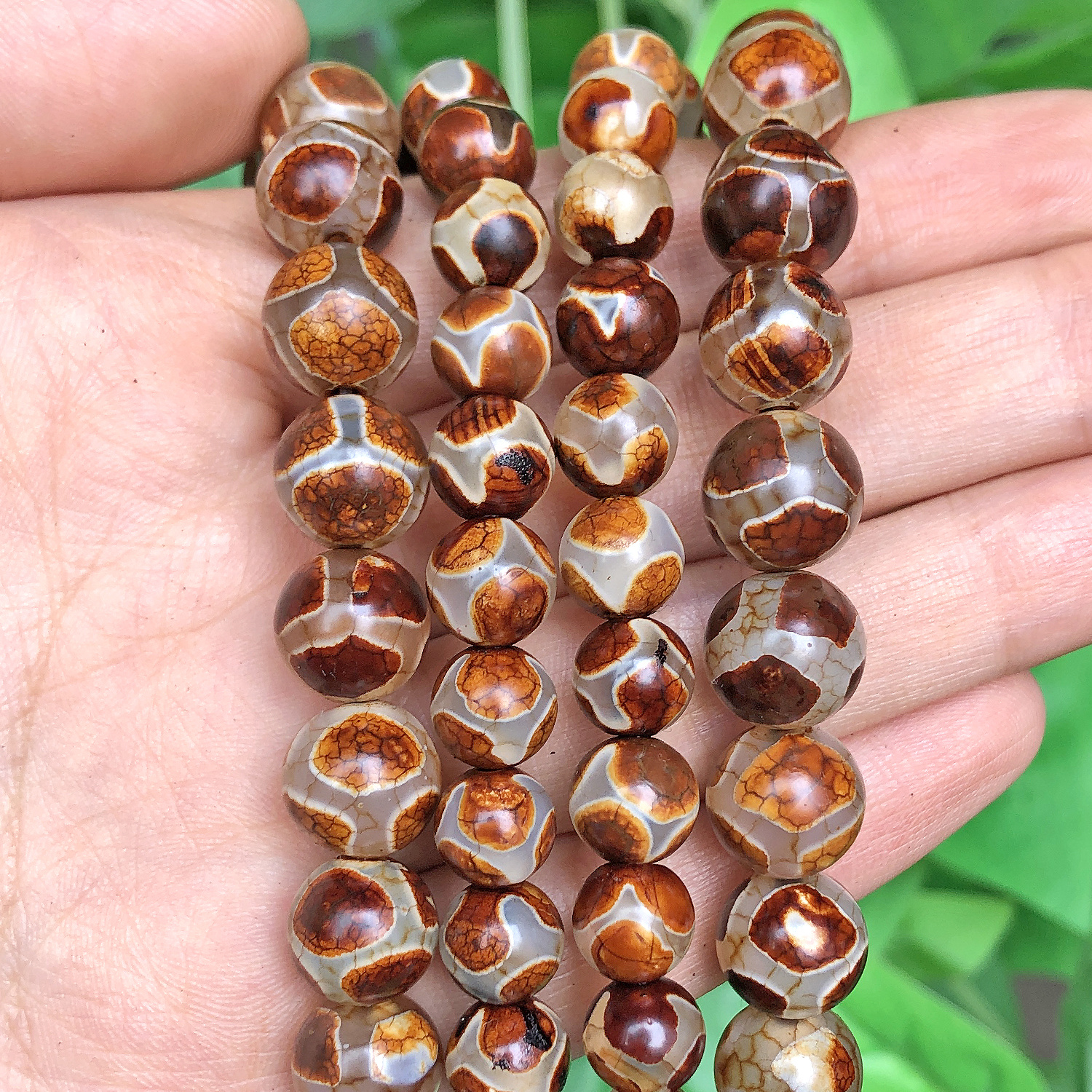 

Natural Dzi Agates Beads Tibetan Yellow Football Agate Charm Round Beads For Jewelry Making Diy Bracelet Accessories 8/10mm 15''