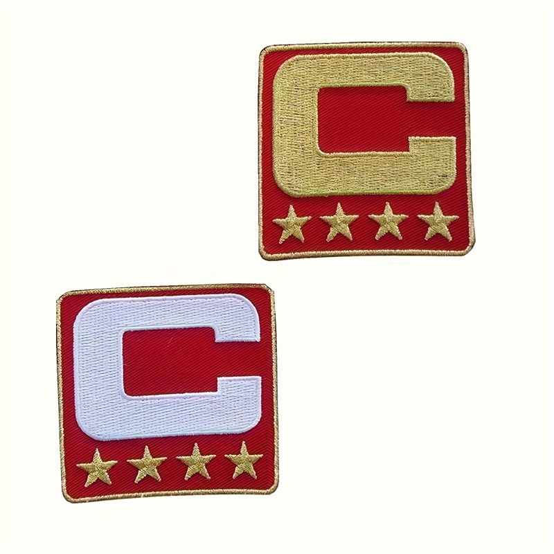 

2pcs Captain C Black Embroidered Patches With 4 , Iron-on/sew-on, 2.7x3.9 Inch - Football, Soccer, Baseball, Hockey Fans - Ideal For Hats, Shirts, Jackets, Backpacks & Home Decor