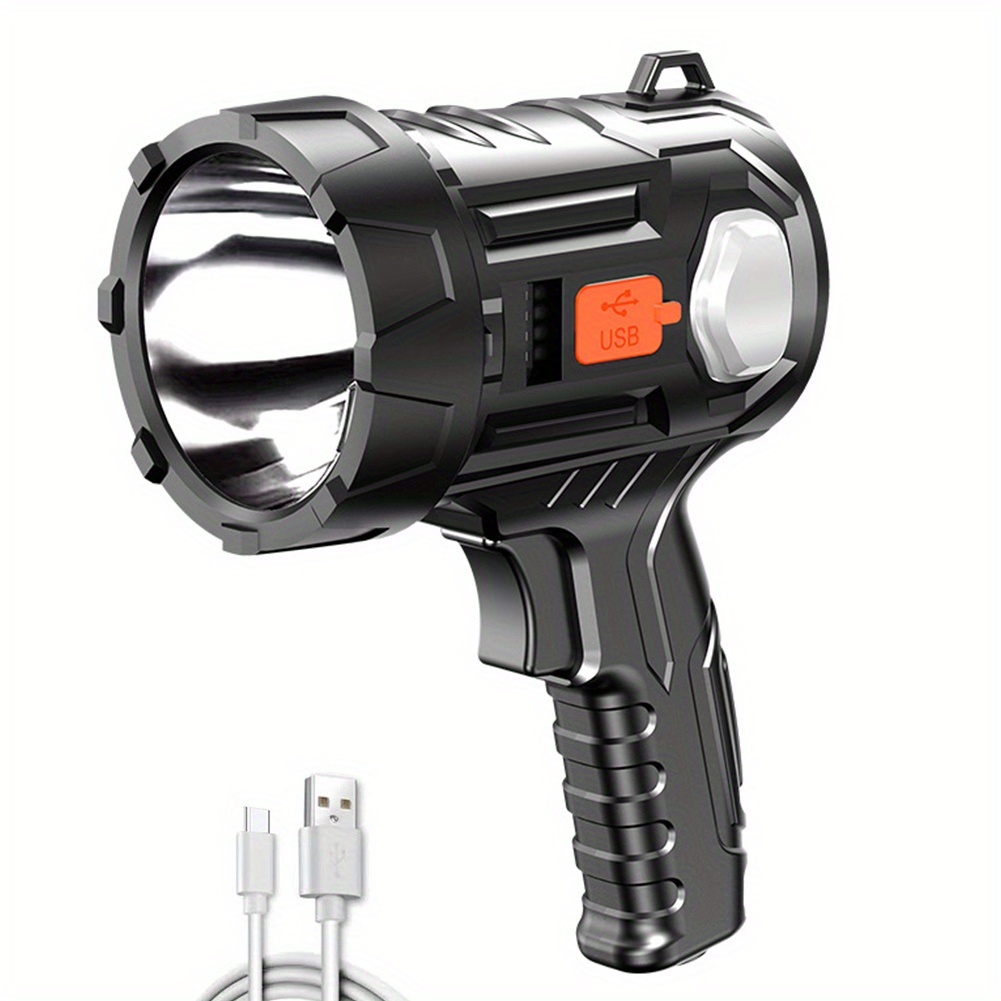 TEMU Led Camping Flashlight Emergency Power Supply Camping Solar Flashlight Type-c Usb Charging 6-speed Outdoor Lighting Equipment