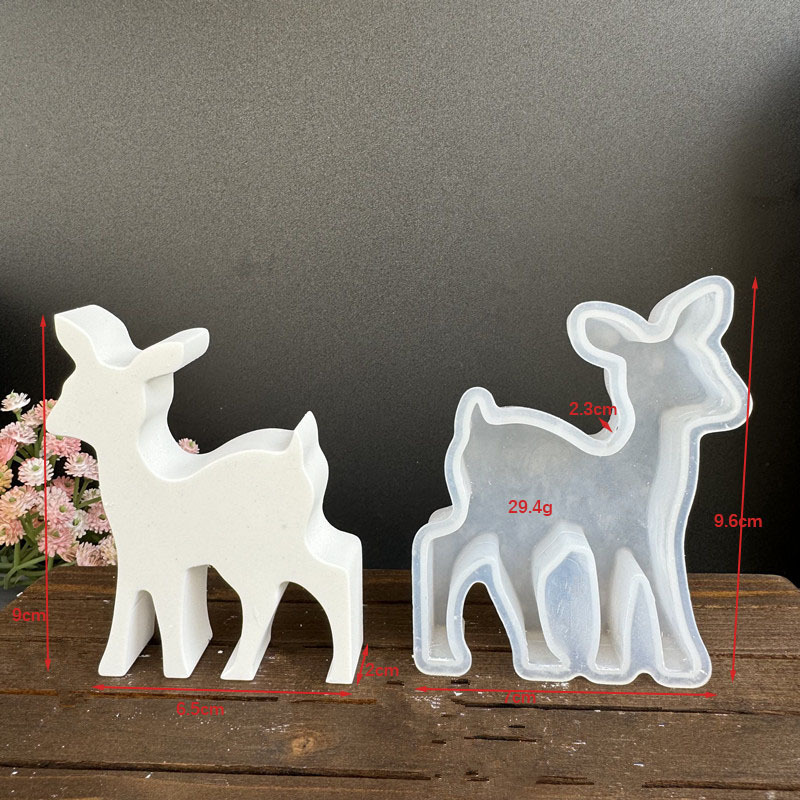 Christmas Reindeer Silicone Mold Gypsum Candle Ornament Mold Dly Decor