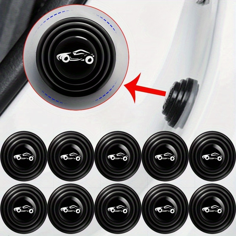 TEMU 20pcs Silicone Car Door Protector Pads - Shock-proof & Anti-collision, Vehicles, Black With White , Car Protection Accessories