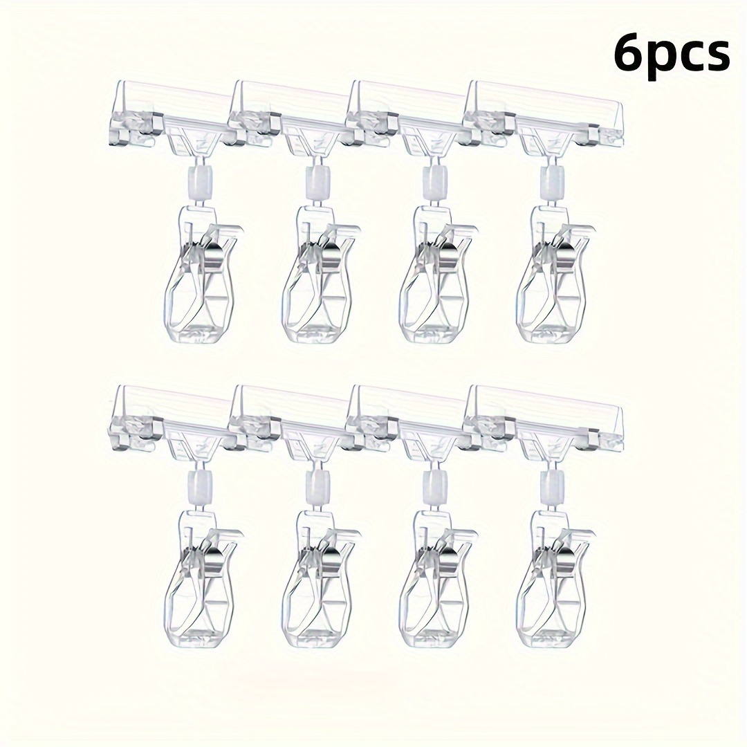 TEMU 6-pack Plastic Retail Price Tag Holders, Display Clips For Shelves And Racks