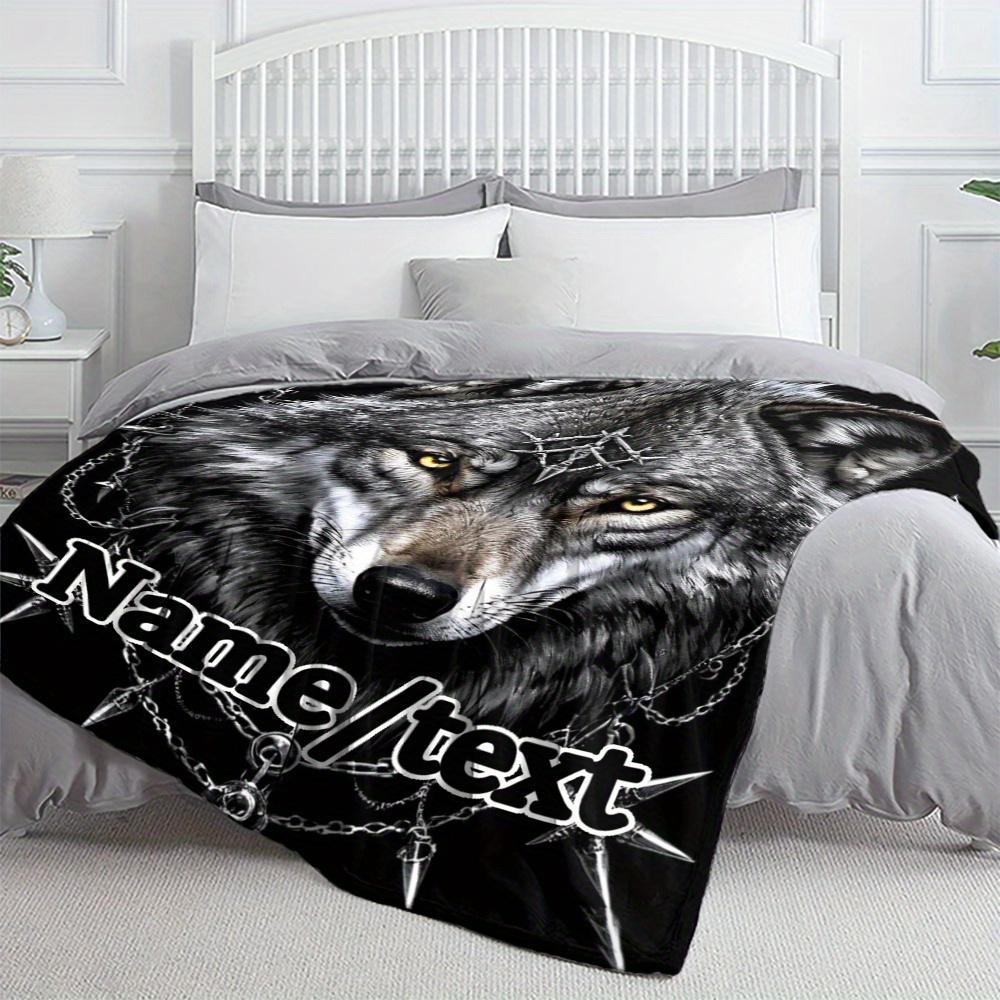 NIBABA Drie wolven die samen marcheren, donzige plaid, zachte dekens voor mannen, vrouwen, jongens, meisjes, knusse pluche comfortabele microvezeldeken voor bank en slaapbank, 100 x 125 cm