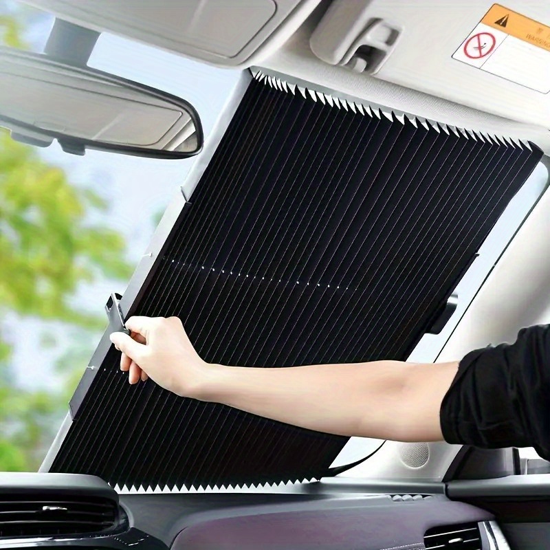 

Uv-protective Car Sunshade - Foldable Windshield & Rear Window Curtain, Reflective Aluminum Film For Cooling, With High-quality Suction Cups