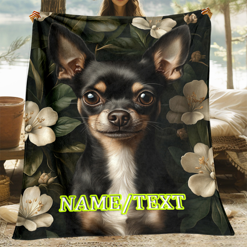 

Personalized Dog 's Flannel Blanket - Name, Fleece For , Bed, - , For Pet Owners