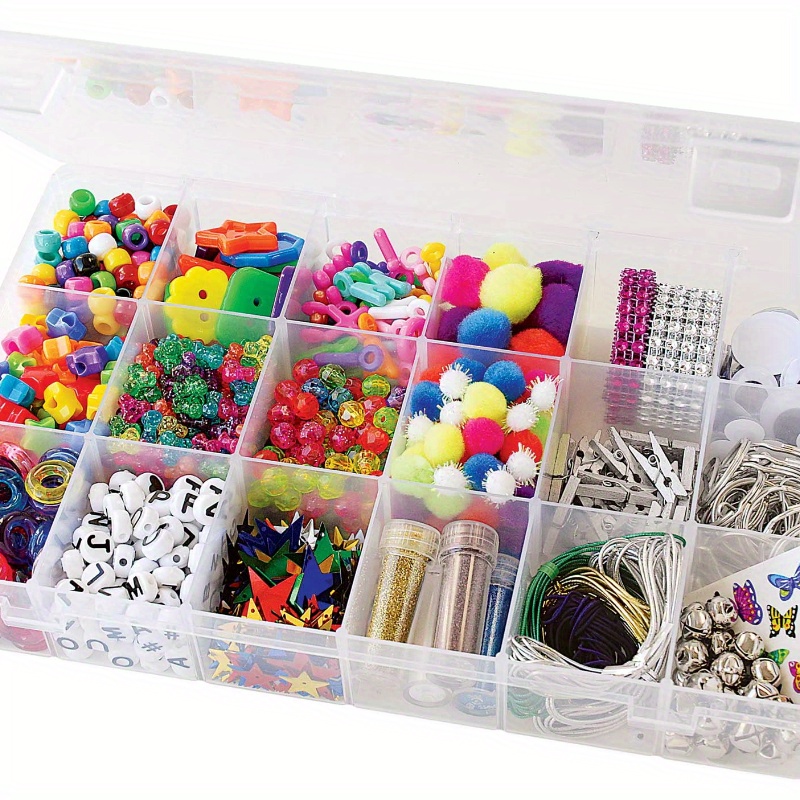 

The - 18 Compartment Organizer Box - Clear Plastic