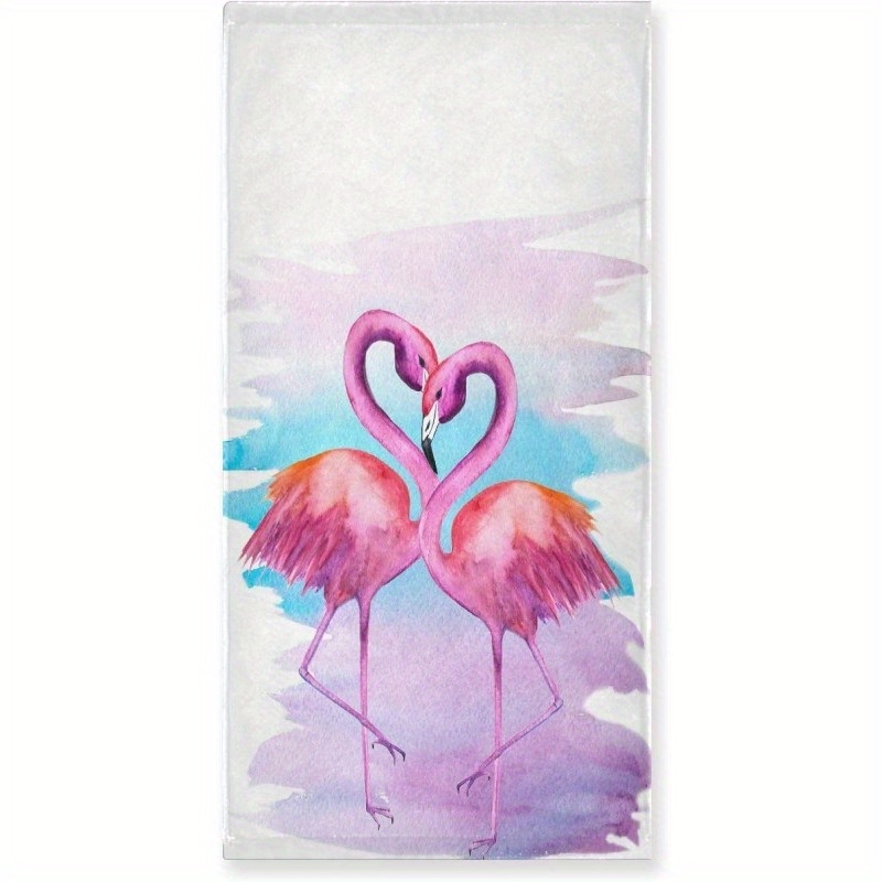 

Flamingo Kitchen Towels - 2 Piece Set, Modern Woven Polyester Dish Cloths, Super Soft & Absorbent Animal Themed Towels, Machine Washable For Home, Spa & Beach, 18x26 Inches