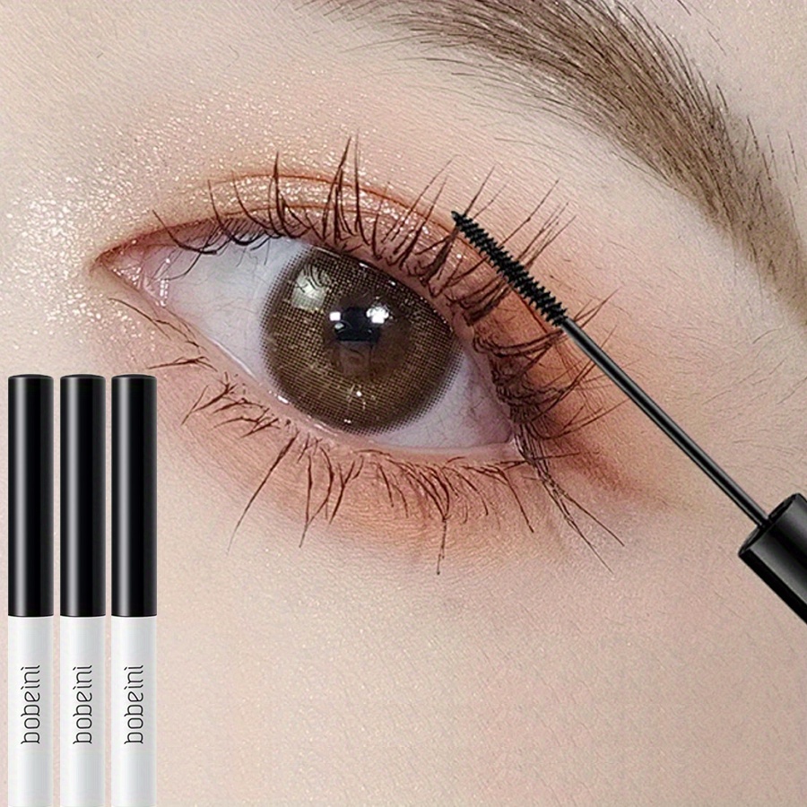 TEMU Set Of 3 4d Fiber Black Mascaras, Featuring An Brush Head For Curling And Volumizing, Resistant To Sweat And Water, Designed For A Sunflower