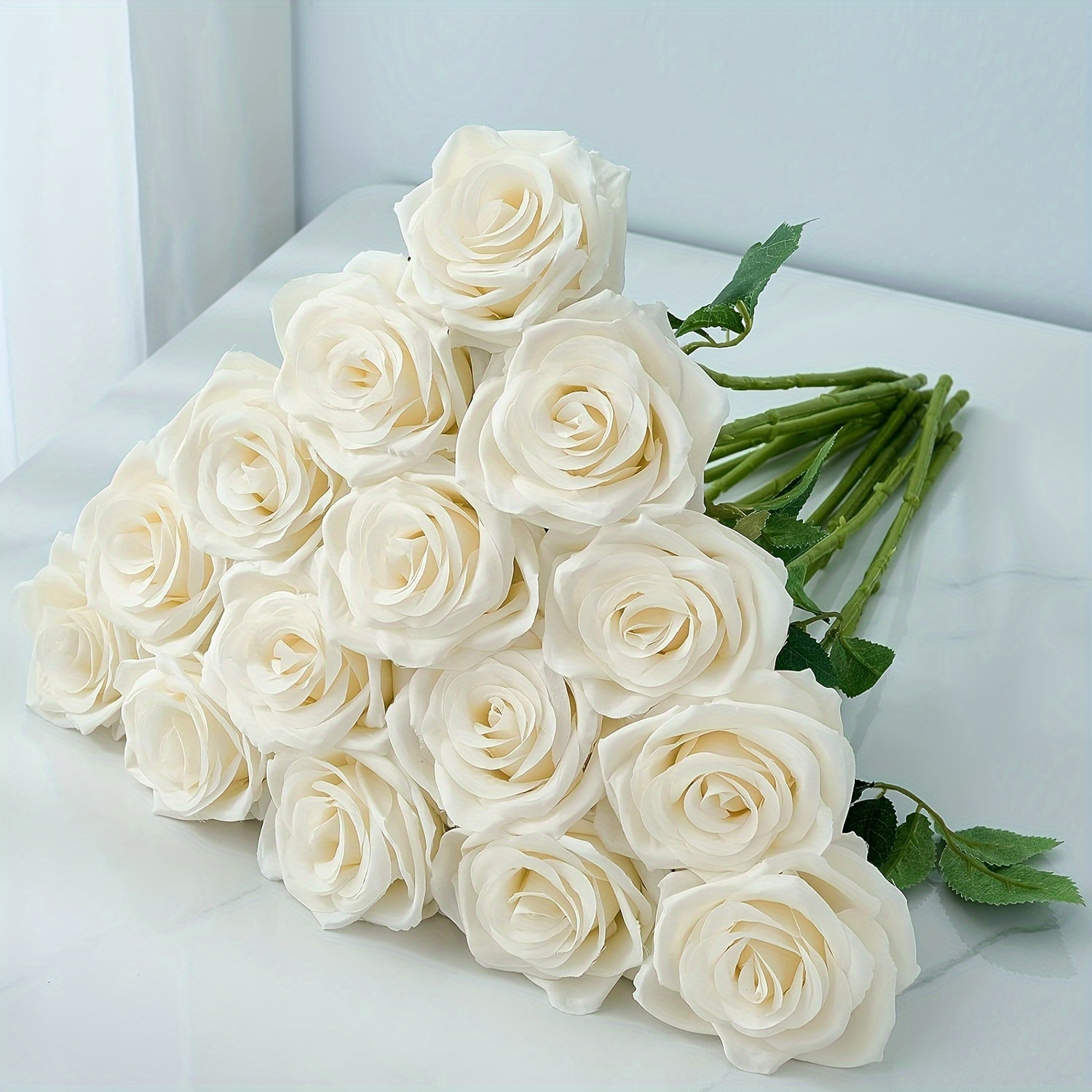 

5/10pcs Roses artificielles en soie , à longue tige, fleurs pour mariage, outil artisanal en plastique pour la décoration de et du jardin, fournitures pour arrangements floraux