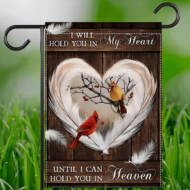 

1pc Memorial Garden Flag - " In My Heart I Can In Heaven" - Double-sided, Waterproof Polyester Cemetery Decoration, 12x18 Inches, No Flagpole Included