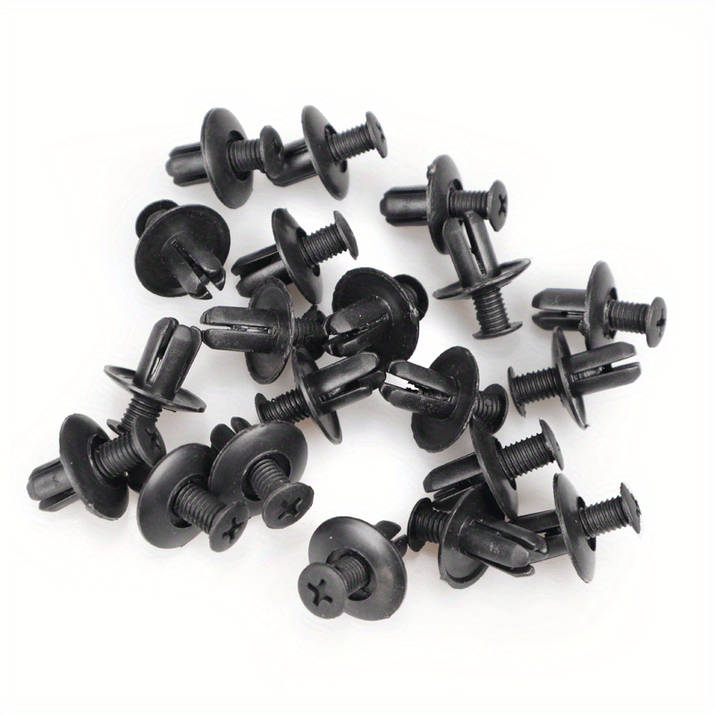 50pcs Black Plastic Rivet Fasteners for Cars - 8mm Hole, Expanding Push Clips for Door Trim & Panel Retention