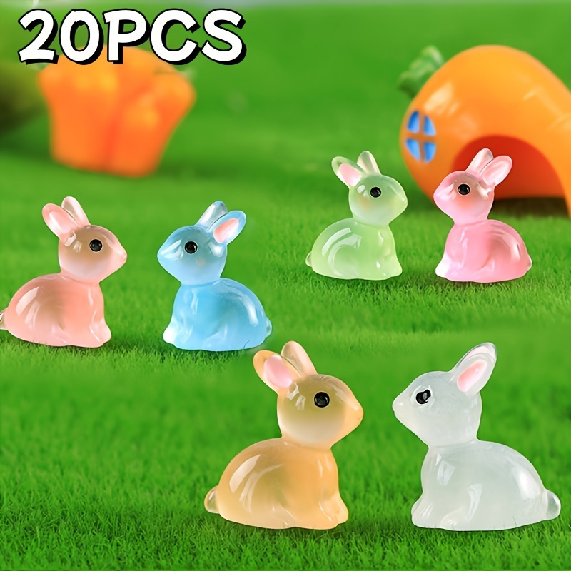 TEMU 20-pack Mini -the- Resin Pendants, Cute Animal Figurines For Diy Dollhouse Decor, Resin Craft Beads For Jewelry Making,