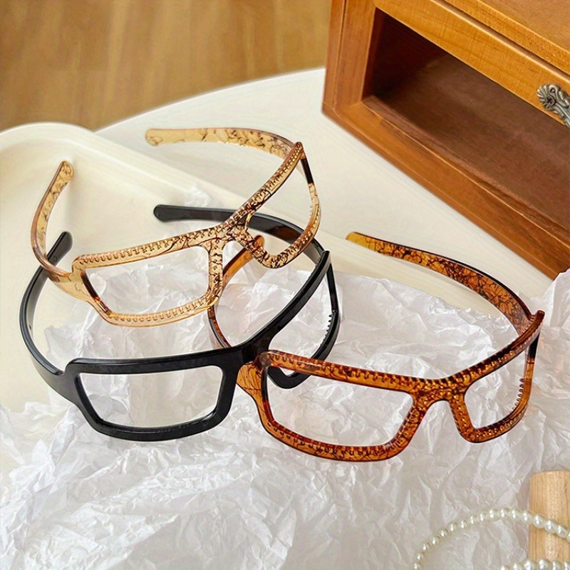 

Leopard Print Plastic Headband For Women - Y2k Hip Hop Style Non-slip Hairband With Teeth - Fashionable Hair Accessory For Homecoming - Single Piece