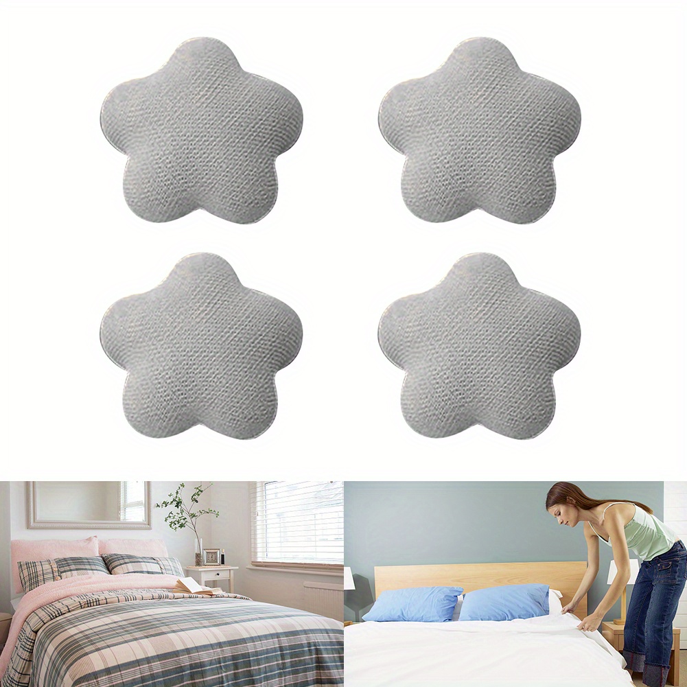 4pcs non slip quilt cover clips with 16 plastic pins comfortable grip for curtains blankets grey details 2