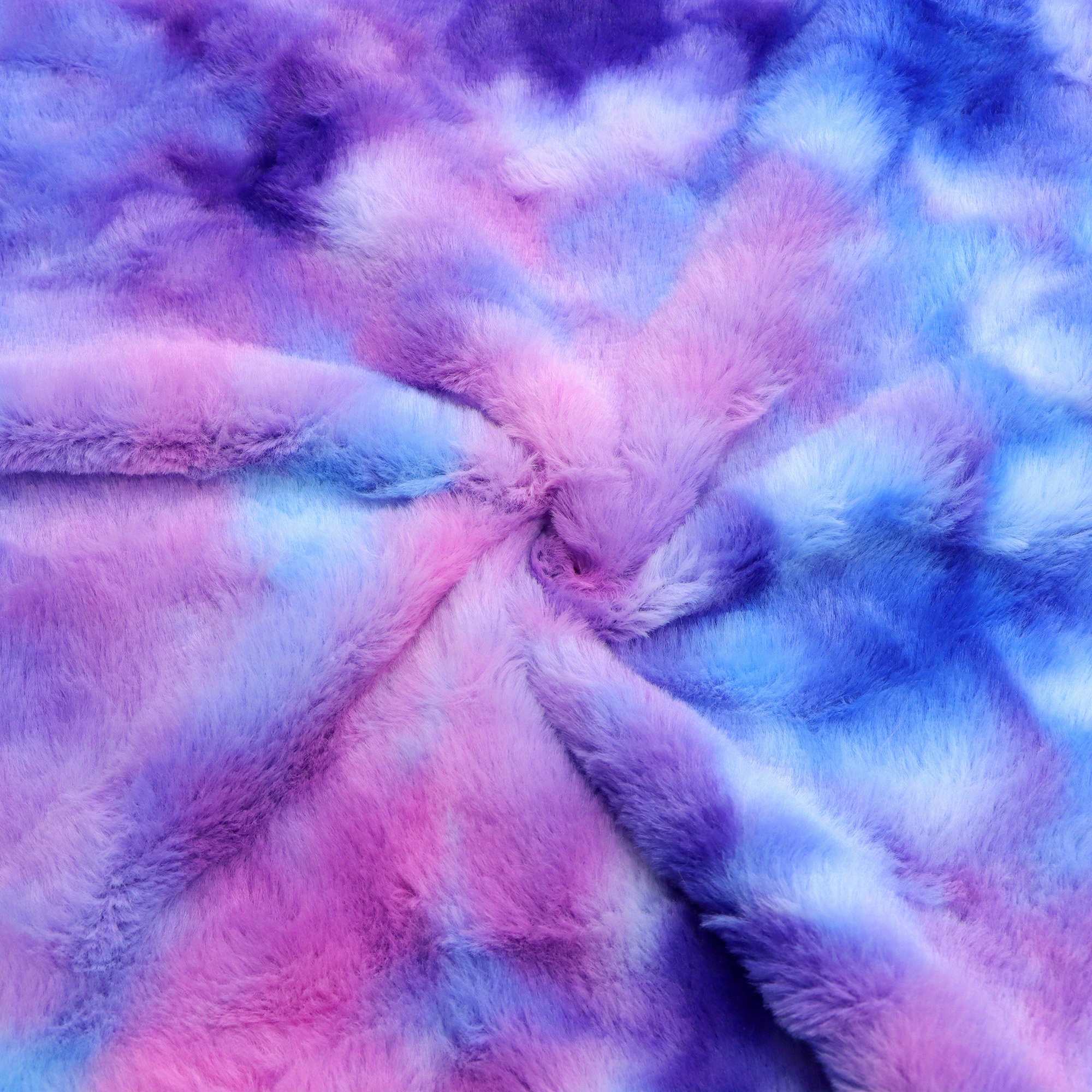 Soft Faux Rabbit Fur Fabric - 12.99x7.87" Colorful Gradient Tie-dye Plush, Pre-cut Polyester For , Hats & Pet Beds