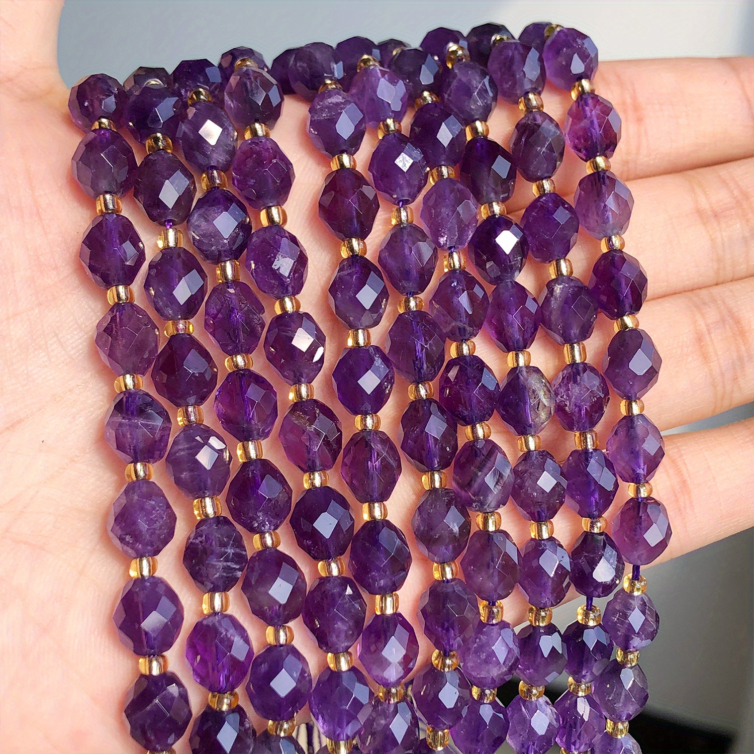 

Amethyst Natural Stone Beads 8x7mm - Oval Spacer Beads For Making, Unique Bracelets & Necklaces Craft Supplies, Perfect Gift For Men And Women, Stone Beads For Jewelry Making