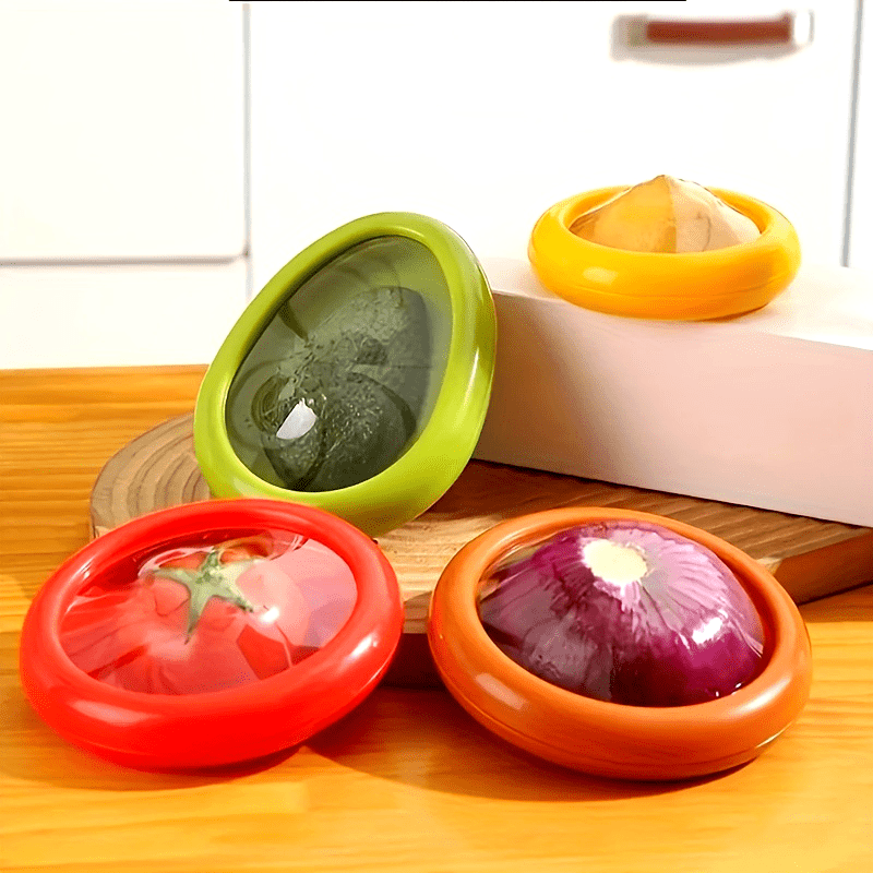 

4pcs Clear For Fruits And Vegetables - Reusable Refrigerator Storage Container With Lid, Kitchen Finishing