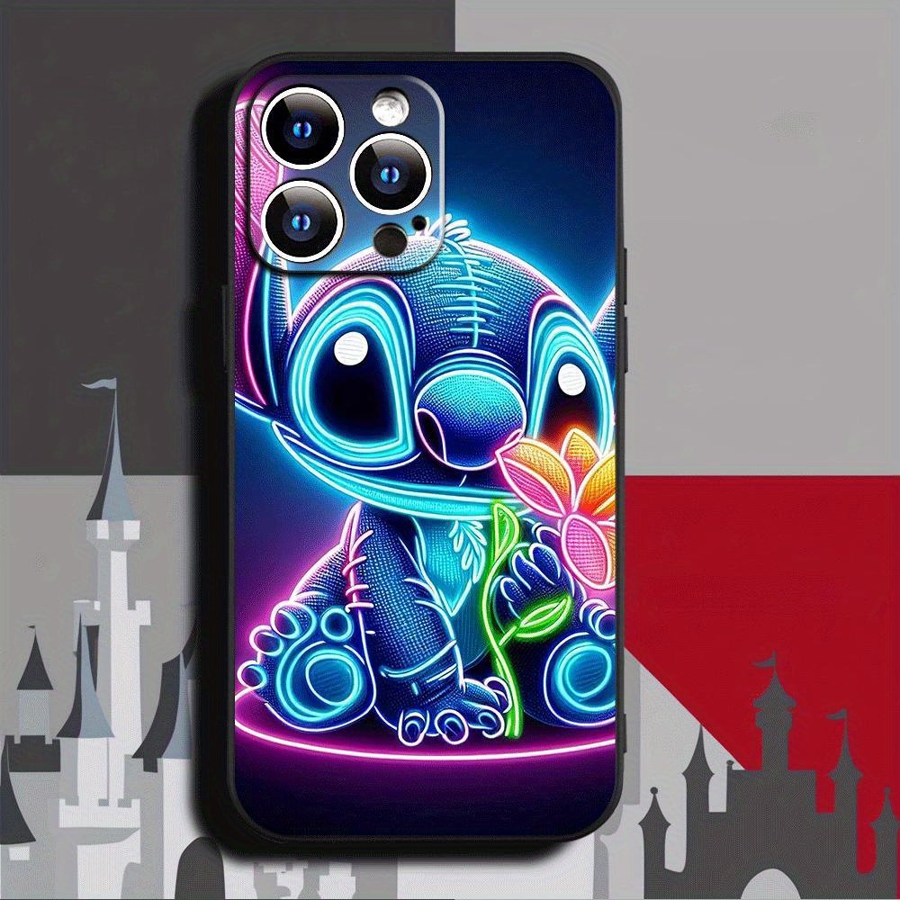 

Jit Hslloween Decor Christmas Decorations Stitch Mobile Phone Black Case For /15/14/13/12/11. Anime Cartoon Simple, Stylish And Trendy Must-have Mobile Phone Case