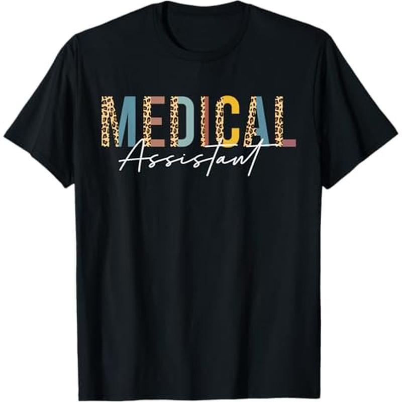 

Medical Assistant Ma Cma Nurse Nursing Leopard Print -shirt, 100% Cotton, Gift For Men Women Dad Mom Friends, S-xxxl, Black