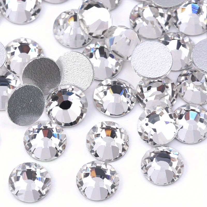 

700-5000pcs 3d Nail Art Decoration Rhinestones Silveryy Flatback Rhinestones Ss6-ss30