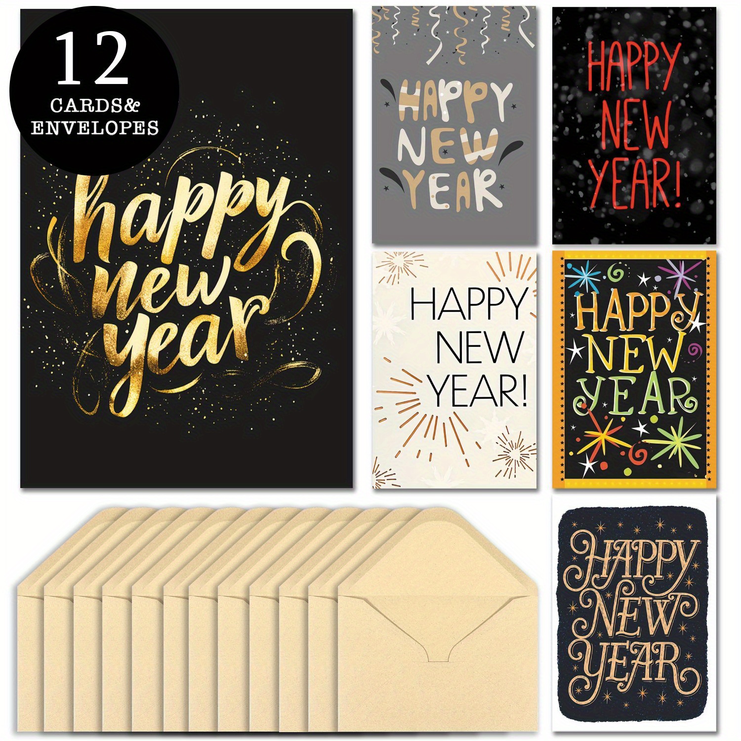 

12- Assorted New Greeting Envelopes, Multipurpose For , Birthdays, - & Encouragement Set For ,