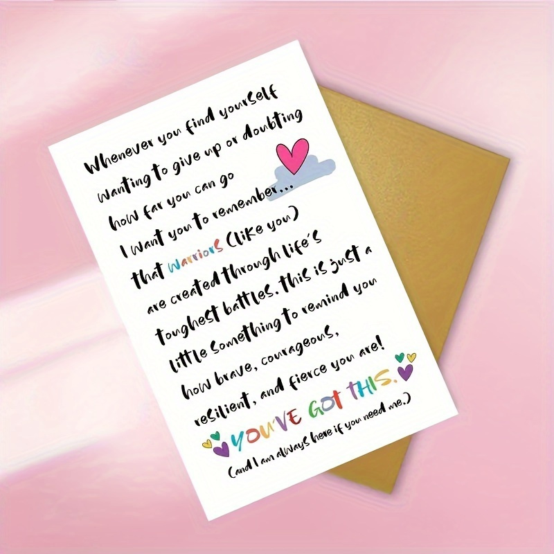 

5pcs Greeting Cards, , Positive Cards, Cards, Support Cards, Wish Cards, Warrior Cards.