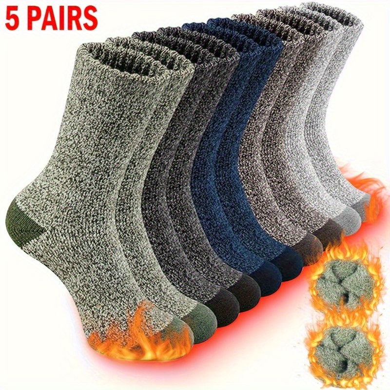 

5pcs Socks - Soft Knit, Ideal For Hiking & Fishing | Perfect Christmas Or Father's Day Gift