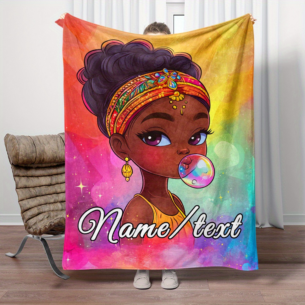 

Custom Name Personalized Flannel Throw Blanket - Lightweight For Sofa, Bed, Travel, Camping, Office - Digital , Personalized Blanket