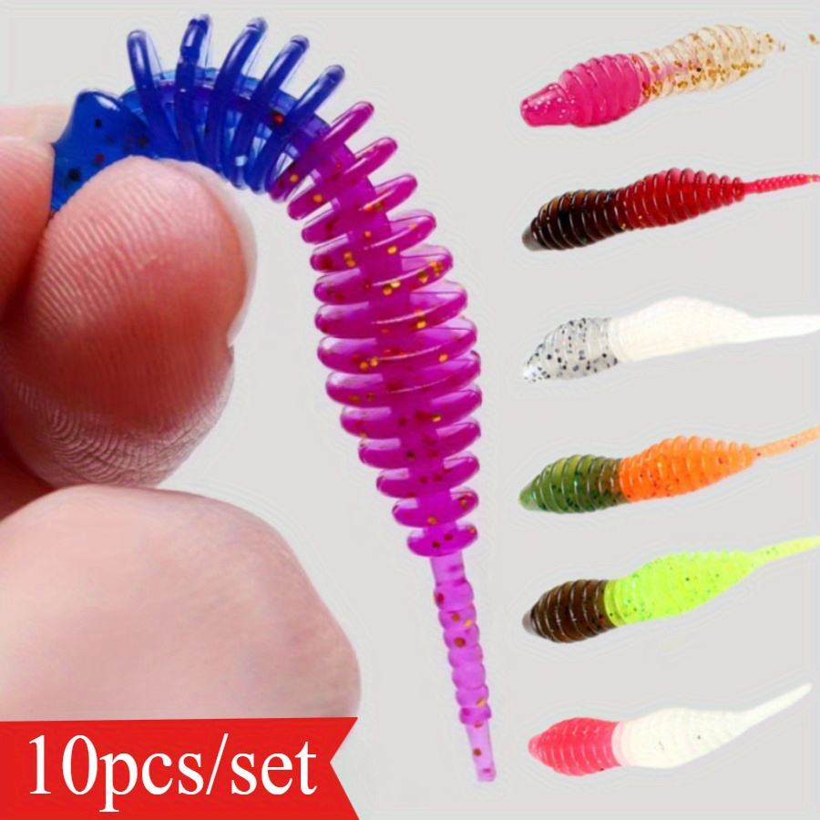 

10pcs Lures Set - 5cm Reusable Floating Tail Baits, Non-lead Pvc , Assorted For Carp And