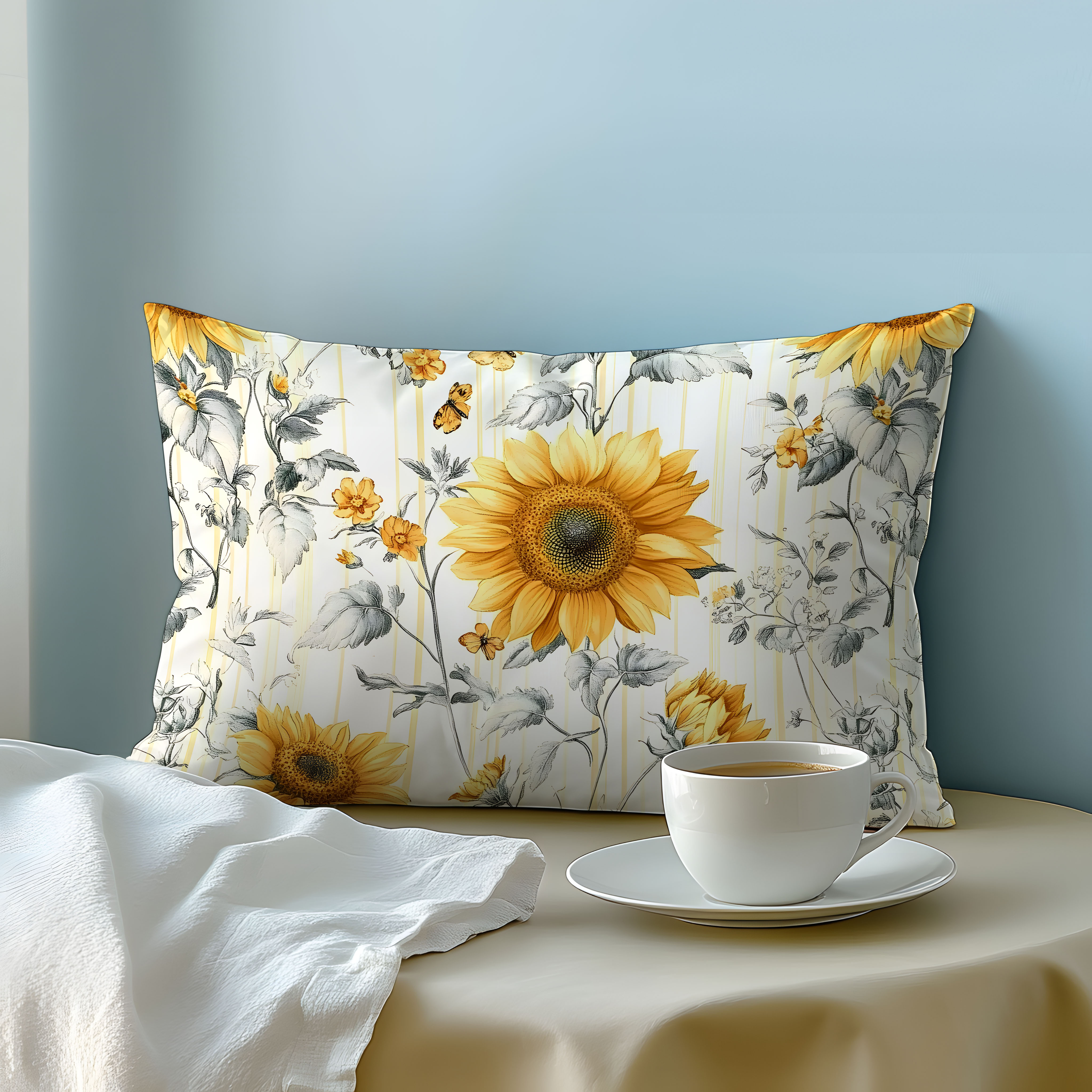 1pc sunflower pattern pillowcase   cotton 3  print soft comfortable   ideal for bedroom   hotel gift home kitchen bedding   waterwashed flat weave 32 count envelope closure machine washable details 3