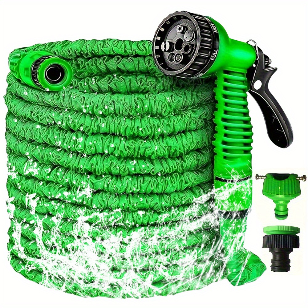 

Watering Hose, 50/ 75/ 100ft Flexible Hose With Nozzle Set With 7 Functional Nozzles Patio Watering, Outdoor Lightweight High-pressure Car Wash Hose For Gardening Lawn, Car And Pet Cleaning