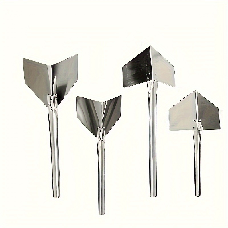 Image of 4pcs Premium Stainless Steel Corner Scrapers - Inner & Outer Corner Shovels For Concrete, Dry Wall, Plaster, And Brick Finishing - , Handmade, Durable, And Long-lasting Building And Repair Tools