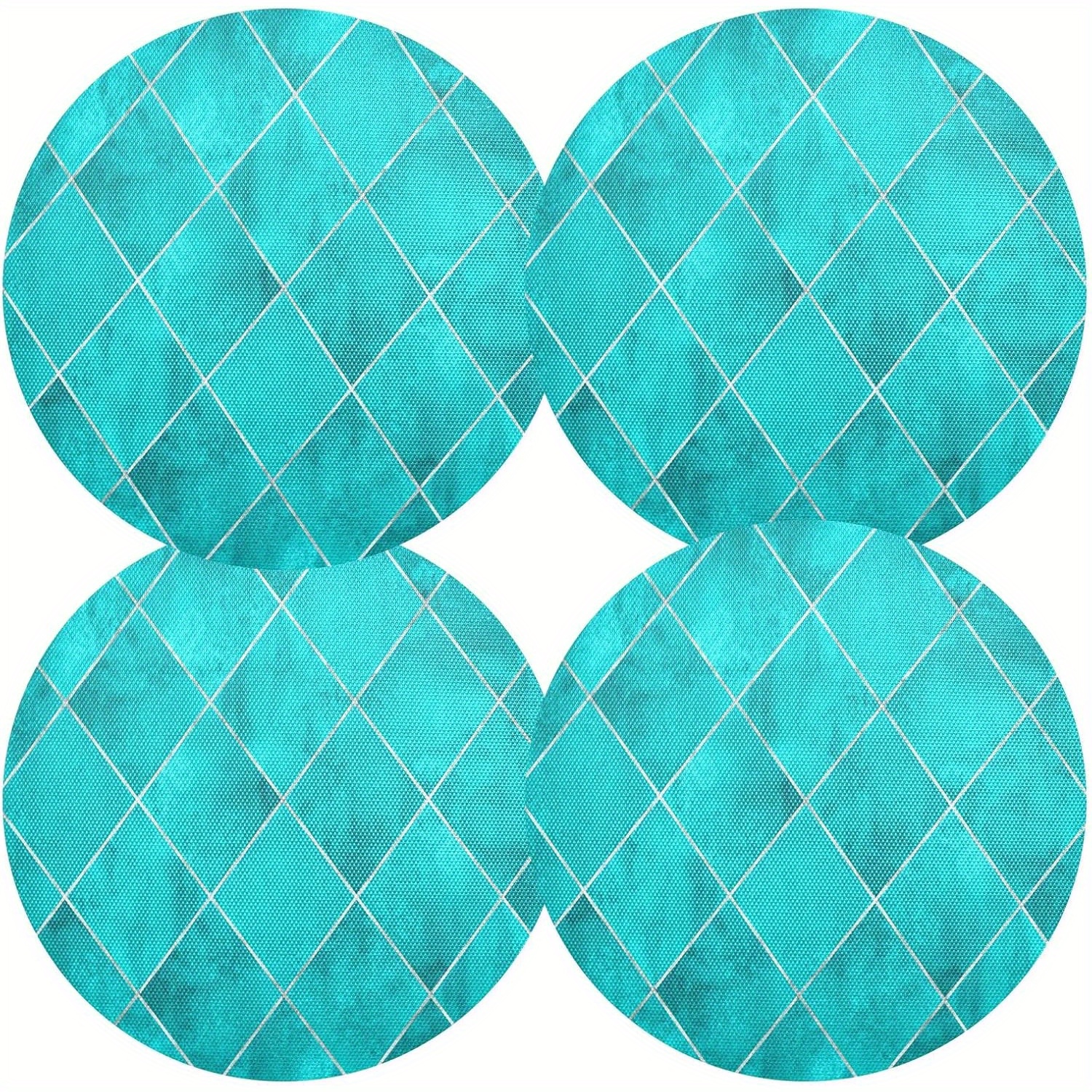 

4pcs Set Diamond-patterned Table - , Dining Placemats For & Restaurant Use, 15 Round