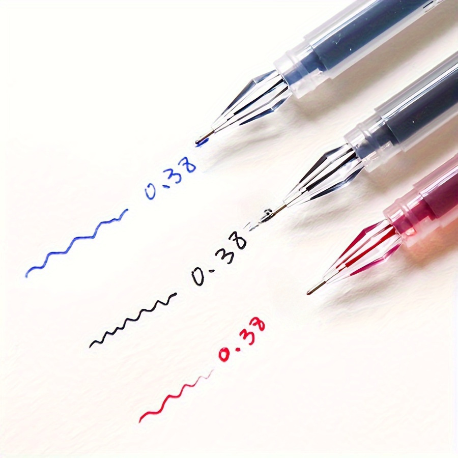 

3pcs Diamond Tip Gel Pens, 0.38mm , Large Capacity, Smooth For Office And School,