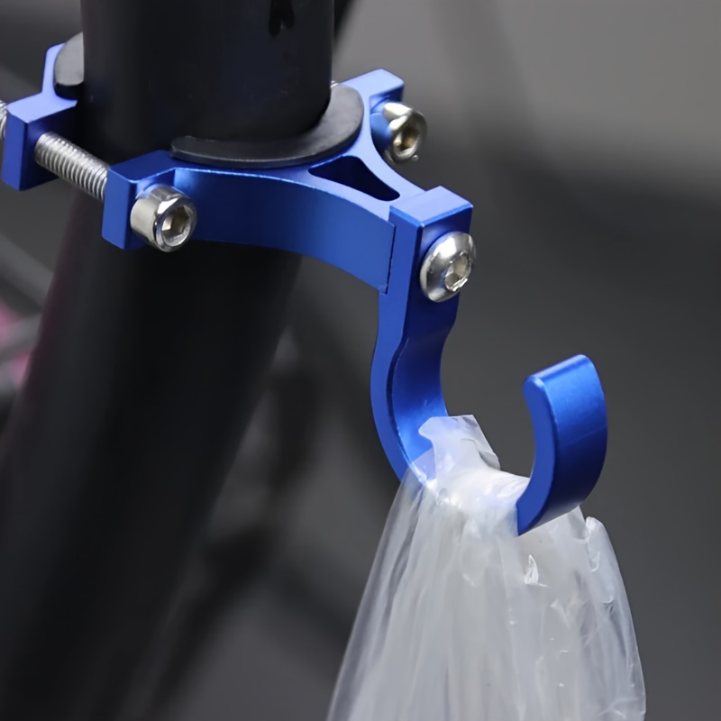 

1pc Aluminum Alloy Bike & Scooter Storage Hook - Blue, Adjustable & Foldable Design For Hanging Garbage Bags, Ideal For Electric Bicycles, Motorcycles & More