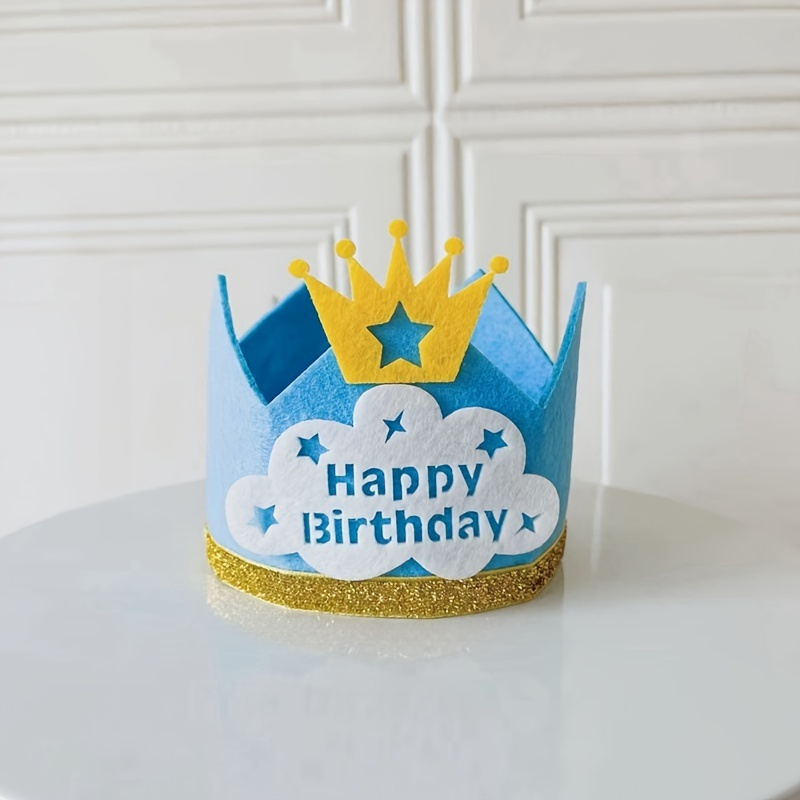 

1pc Crown Hat - Disposable Fabric Party Accessory With Crown And Glitter Band, No Feathers, Electricity-free, Ideal For Photo Props And Themed Celebrations