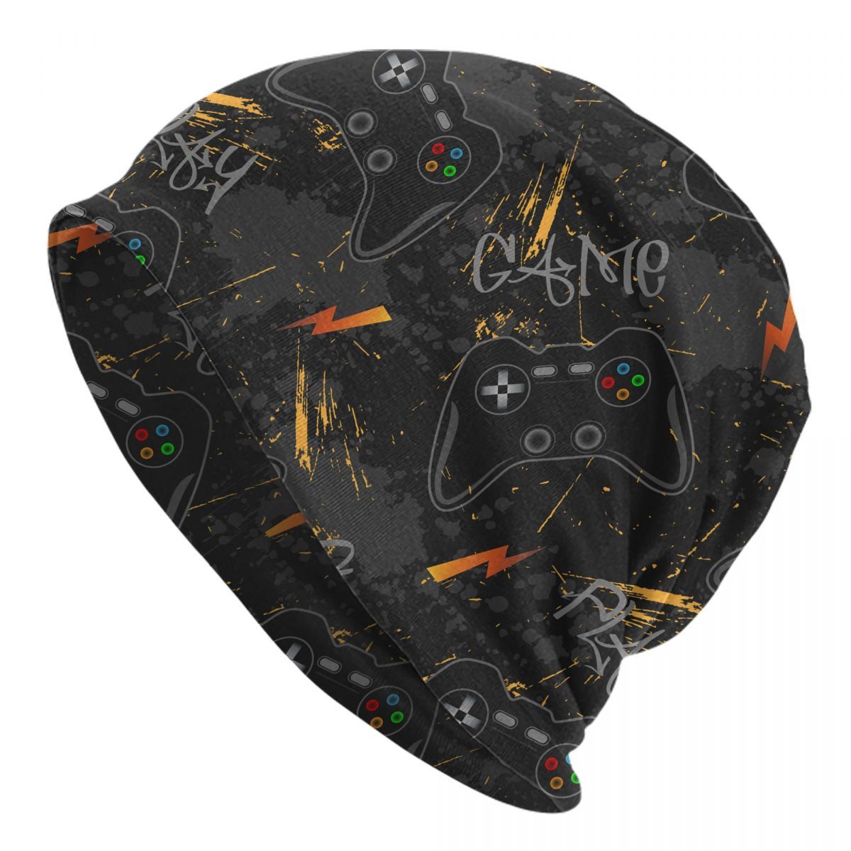 

Biihudu Men's Funky Game Controller Print Beanie - , Stretch Knit Skull Cap For Hip Hop Style