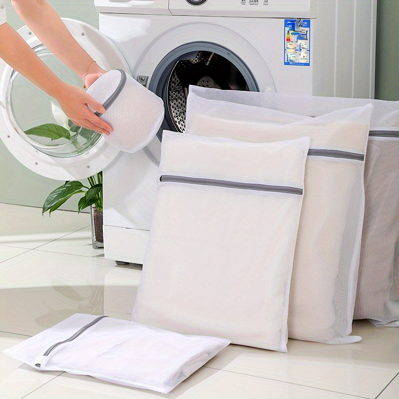 

3pcs/8pcs Mesh Laundry Bag With Zipper Closure, Clothes, Rectangular Laundry Bag For Washable Bedding, Lingerie, Garments, Bra, Socks And Clothing Items, With Options, Laundry Bags