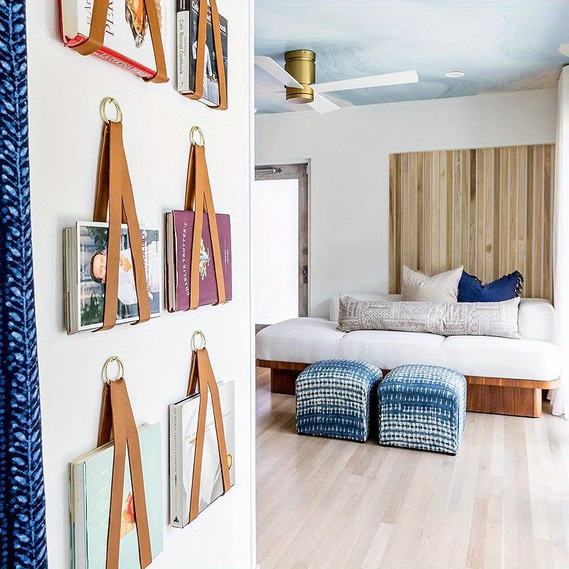Wandmontierter Zeitschriftenhalter Aus Holz & Hanfseil - Boho-Stil, Für Post, Magazine & Dokumente