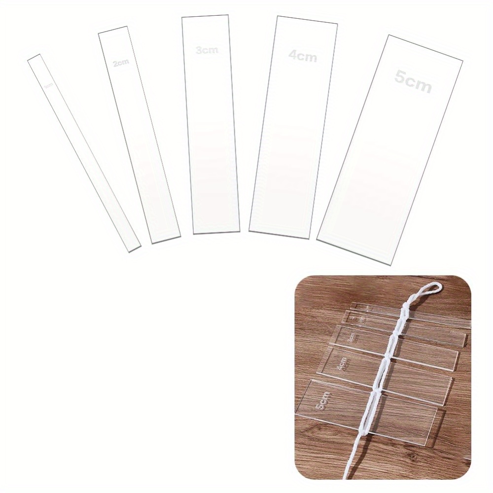 

5pcs Macrame Spacer Tool Set - Acrylic Lace Separator Guides In 4 Sizes For Easy Crafting, Wall Hangings & Bags