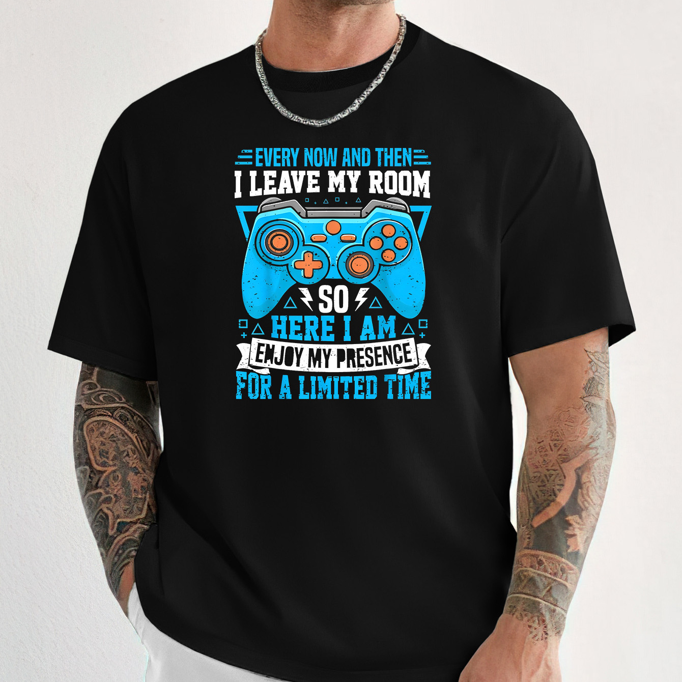 

Game Console Print Men's Crew Neck Fashionable Short Sleeve Sports T-shirt, Comfortable And , For Summer And Spring, Athletic Style, Fit T-shirt, As Gifts