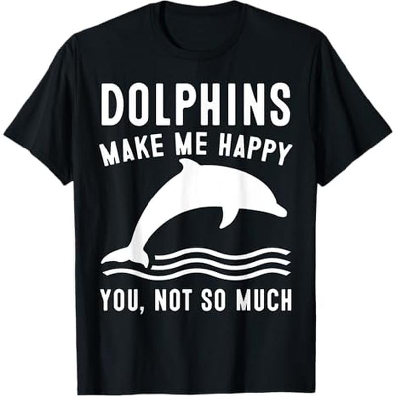 

For Men Dolphin Themed T-shirt, 100% Cotton, Gifts For Men Dad Husband , S-xxxl, Black